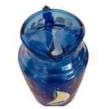 Vintage Cobalt Blue Glass including Shirley Temple Bowl and Pitcher Set, Juice Pitcher and More