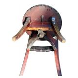 Antique Harp Back Wooden Piano Chair