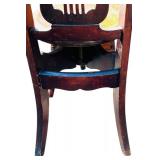 Antique Harp Back Wooden Piano Chair