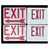 Four Vintage Tin and Plastic Exit Signs