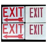 Four Vintage Tin and Plastic Exit Signs