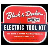 Vintage Black & Decker Tool Kit, Vintage Metal Tool Box Tote-All and Craftsman Electric Hedge Trimmer