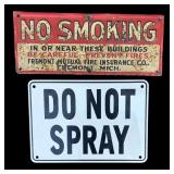 Vintage and New Tin Garage Signs / Not an Exit, Do Not Spray and More