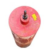 Vintage Red Metal Post Digger and Red Vevor Diamond Core Drill Bit