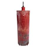 Vintage Red Metal Post Digger and Red Vevor Diamond Core Drill Bit