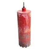 Vintage Red Metal Post Digger and Red Vevor Diamond Core Drill Bit