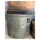 Vintage Treasures Including Camping Tin, Vintage Aluminum Mid Century Storage Tin, U.S. Standard Sieve No. 50, "Form-A-Germ" Disinfectant Tin and More!