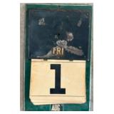 Vintage Tin Advertising Calendar and Framed 