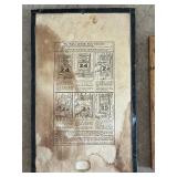 Vintage Tin Advertising Calendar and Framed 