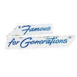 Extra Large Vintage Metal Sign "Famous for Generations"