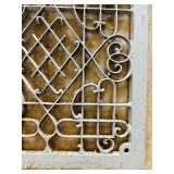 Two Vintage Ornate Art Deco Cast Iron Grate Vintage Wall Floor Grates / Vent Covers