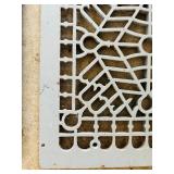 Two Vintage Ornate Art Deco Cast Iron Grate Vintage Wall Floor Grates / Vent Covers