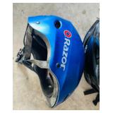 Three Bicycle Helmets in Various Sizes