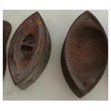 Vintage Cast Iron sad Irons / Doorknob Backplates and Cobblers Shoe Lasts