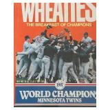 Framed Minnesota Twins Wheaties Cereal Box from The Twins World Series Championship with Parade Pictures