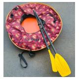 LL Bean Snow / Water Tube with Oars and Carrying Case - Not Shown