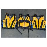Three Floatation Aid Vests for Kayaking and Sailing