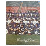 Vintage Minnesota Vikings 1979 Cardboard Poster