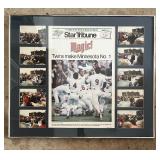 Framed Star and Tribune 1987 Twins World Series Newspaper Page and Parade Pictures