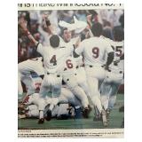 Framed Star and Tribune 1987 Twins World Series Newspaper Page and Parade Pictures