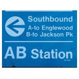 Chicago Jackson AB Metal Train Station Sign