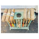 Vintage Six Player Croquet Set with Stand