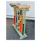 Vintage Six Player Croquet Set with Stand