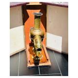 Vintage Jean Schoenner Magic Lantern, with Brass Spherical Body, Lens and Original Box