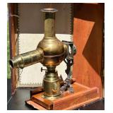 Vintage Jean Schoenner Magic Lantern, with Brass Spherical Body, Lens and Original Box