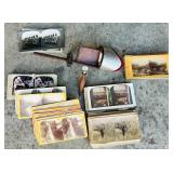 Vintage Stereoscope Viewer with Original Box and Many Viewing Cards