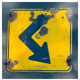 Vintage Yellow Traffic Warning Sign