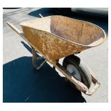 Vintage Metal Wheelbarrow