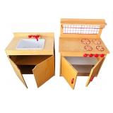Awesome Childrens Wood Kitchen Stove and Sink