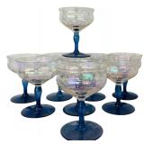 Iridescent Goblets with Blue Stem