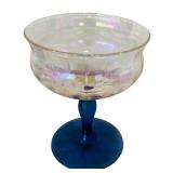 Iridescent Goblets with Blue Stem