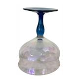 Iridescent Goblets with Blue Stem