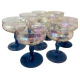 Iridescent Goblets with Blue Stem