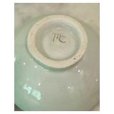 Two Petite Artisan Crafted Bowls with Character Design Signed MC