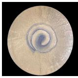 Bubble Glass Platters and Bowl with Cobalt Blue Swirls