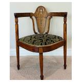 Antique Victorian Corner Chair / Antique Corner Chair with Mother of Pearl Inlay
