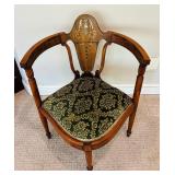 Antique Victorian Corner Chair / Antique Corner Chair with Mother of Pearl Inlay