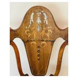 Antique Victorian Corner Chair / Antique Corner Chair with Mother of Pearl Inlay