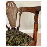 Antique Victorian Corner Chair / Antique Corner Chair with Mother of Pearl Inlay
