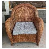 Rustic Style Outdoor Wicker Chairs and Ottoman Set
