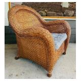 Rustic Style Outdoor Wicker Chairs and Ottoman Set