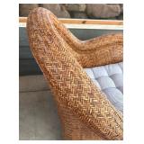 Rustic Style Outdoor Wicker Chairs and Ottoman Set