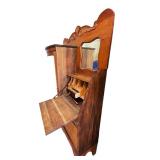 Vintage Quartersawn Oak Side by Side Secretary Desk Bookcase Curio Cabinet