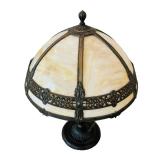 Beautiful Vintage Slag Glass Panel Table Lamp