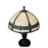 Beautiful Vintage Slag Glass Panel Table Lamp