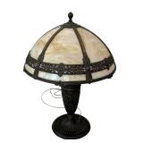 Beautiful Vintage Slag Glass Panel Table Lamp